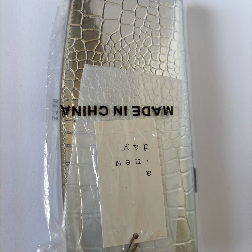 Silver Croc-Embossed Wallet